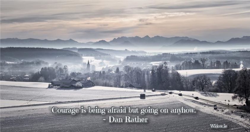 courage is being afraid but going on anyhow - dan rather